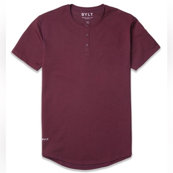 NWT BYLT Signature Drop Cut Henley - Maroon - Picture 4 of 4